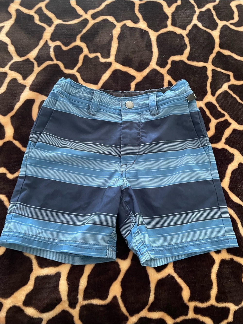 Volcom Blue Striped Boys Swim Trunks